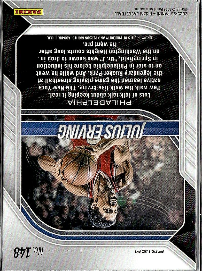 2025-26 Panini Prizm #148 Julius Erving Red Ice Prizm