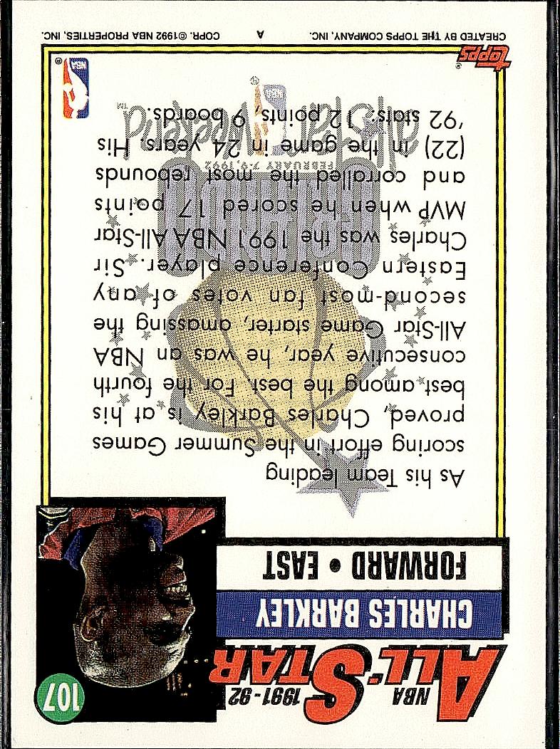 1992-93 Topps #107 Charles Barkley