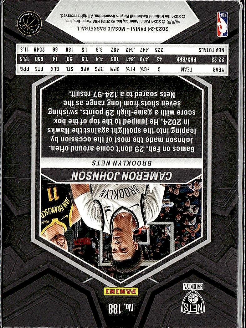 2023-24 Panini Mosaic #188 Cameron Johnson