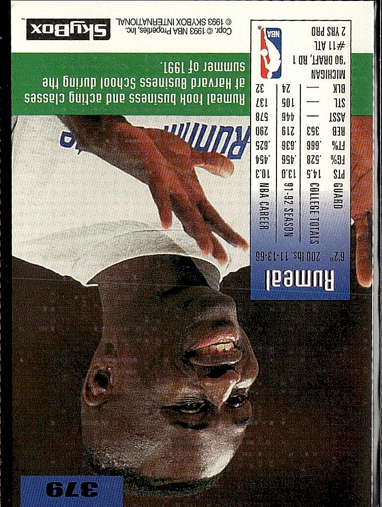 1992-93 SkyBox #379 Rumeal Robinson