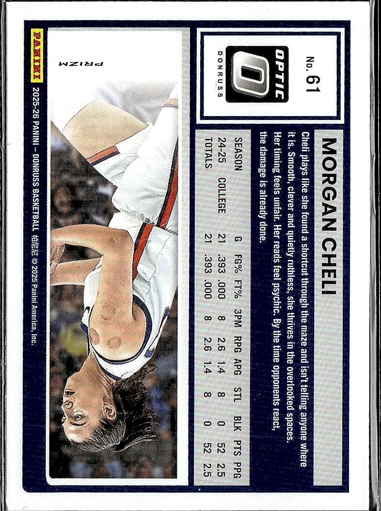 2025-26 Donruss #61 Morgan Cheli Optic Blue Cracked Ice