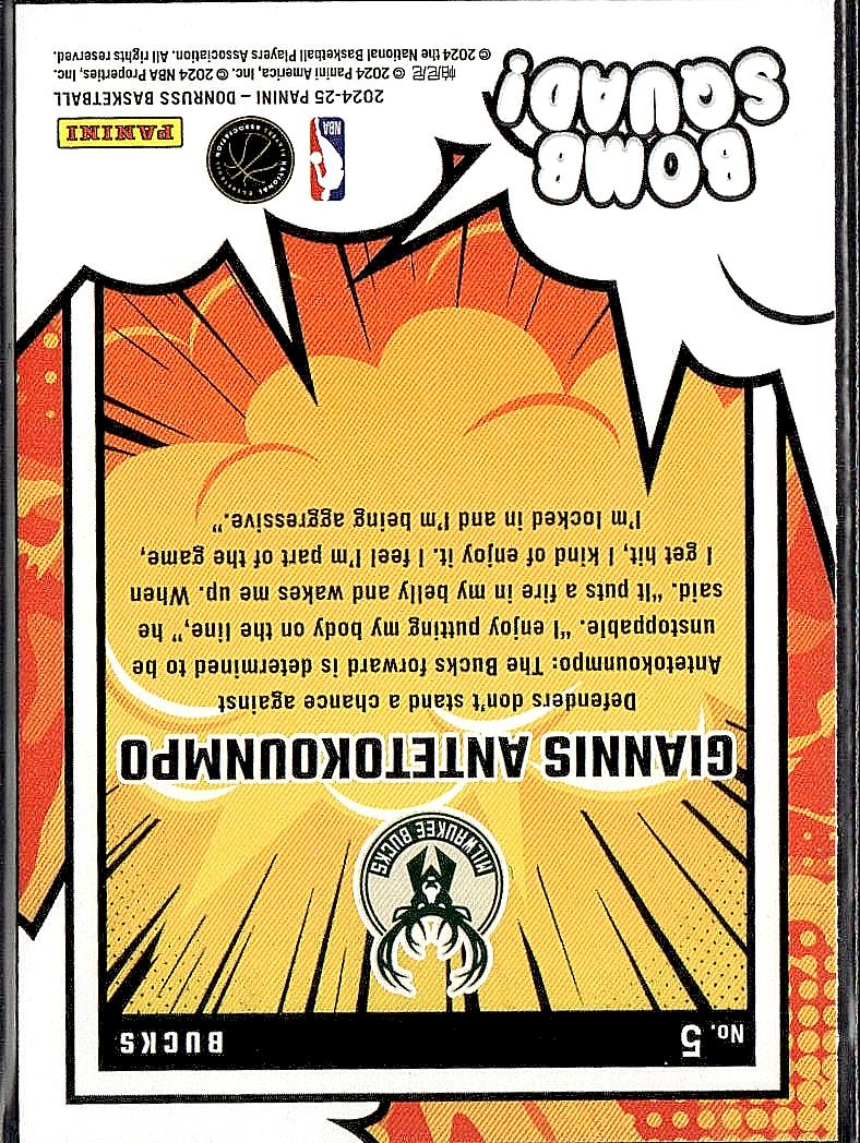 2024-25 Donruss #5 Giannis Antetokounmpo Bomb Squad