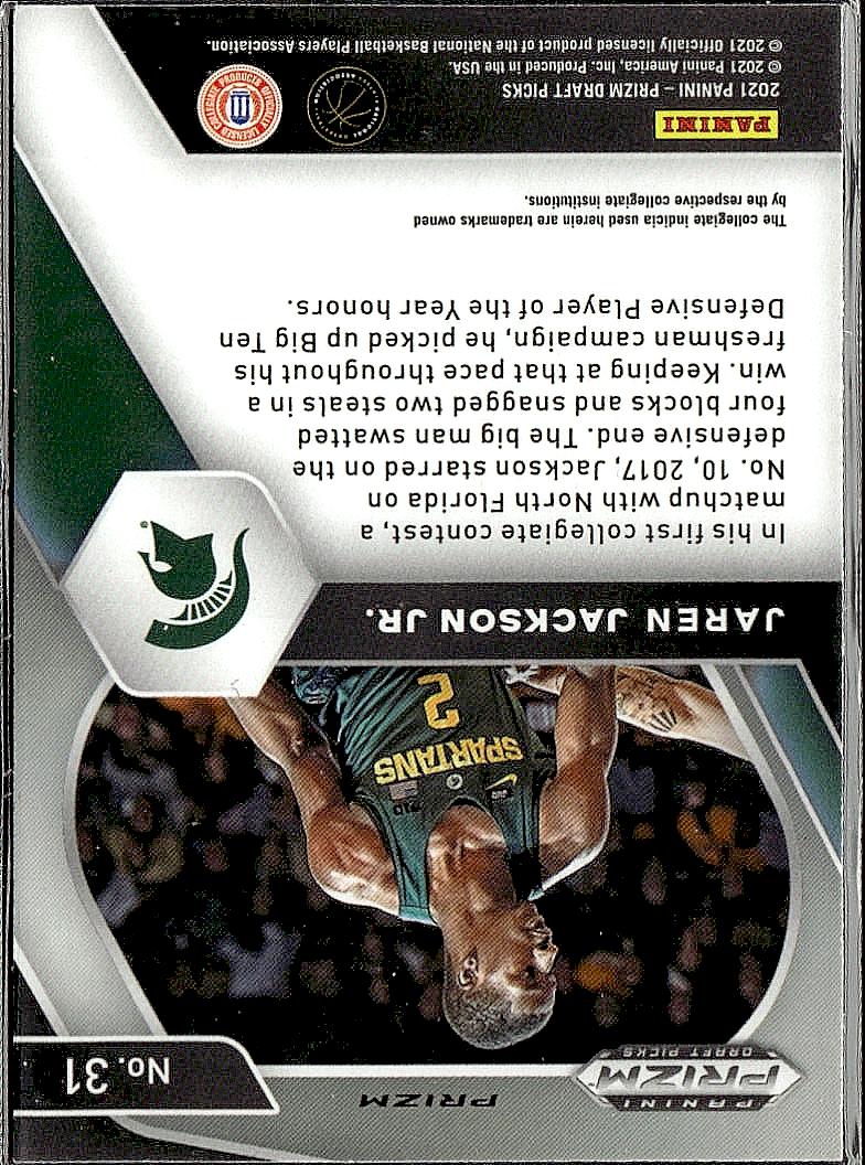 2021 Panini Prizm Draft Picks #31 Jaren Jackson Jr. Green
