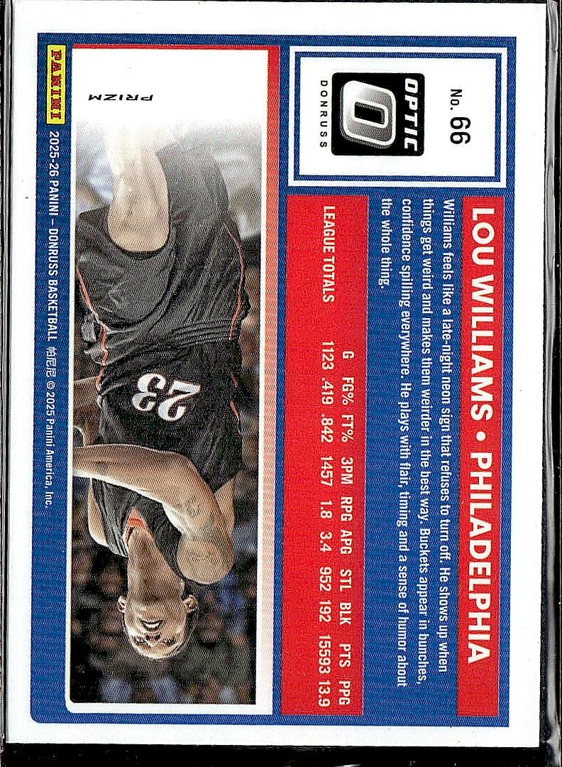 2025-26 Donruss #66 Lou Williams Optic Red Cracked Ice