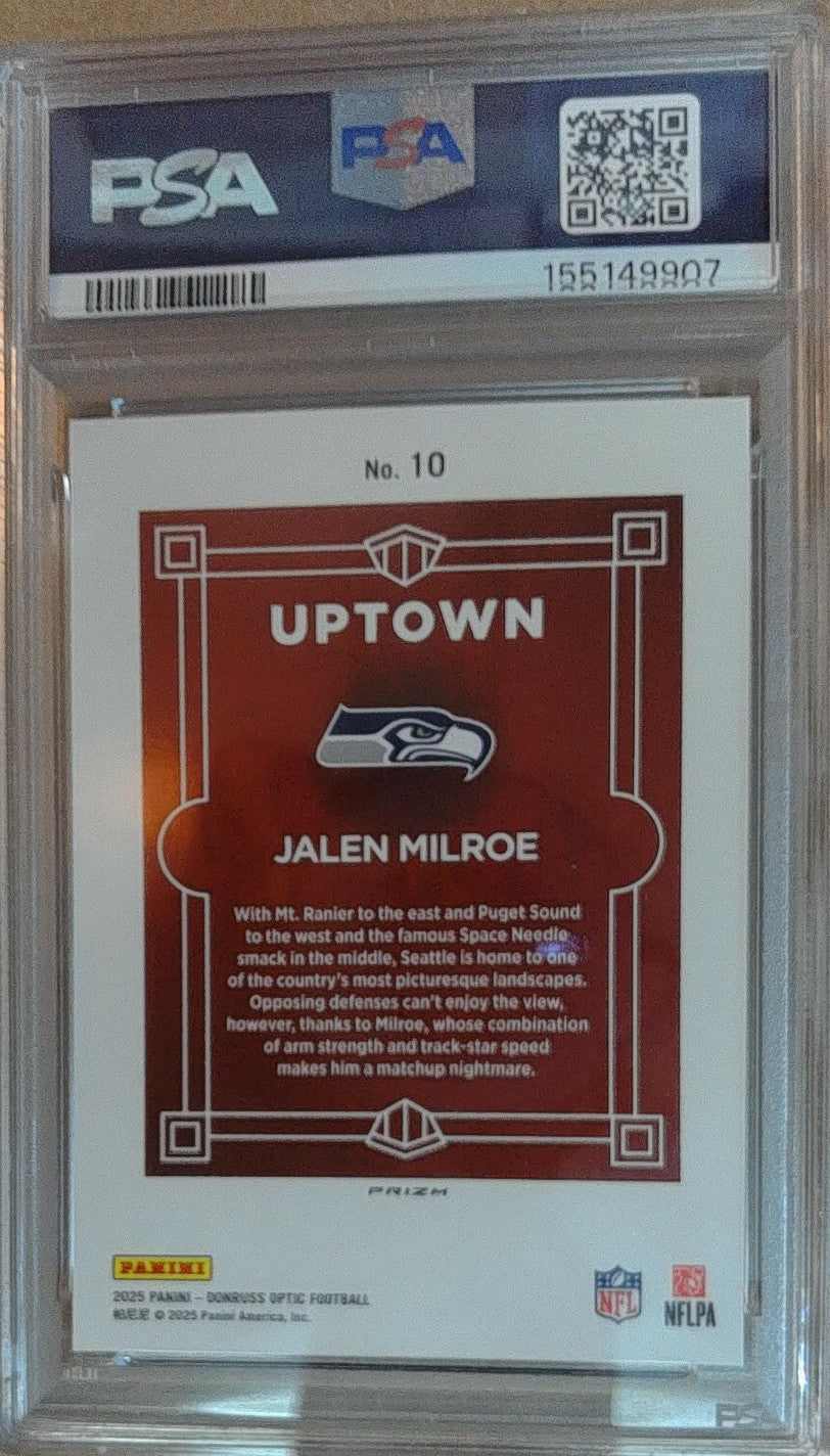2025 Donruss Optic #10 Jalen Milroe Uptown PSA 9