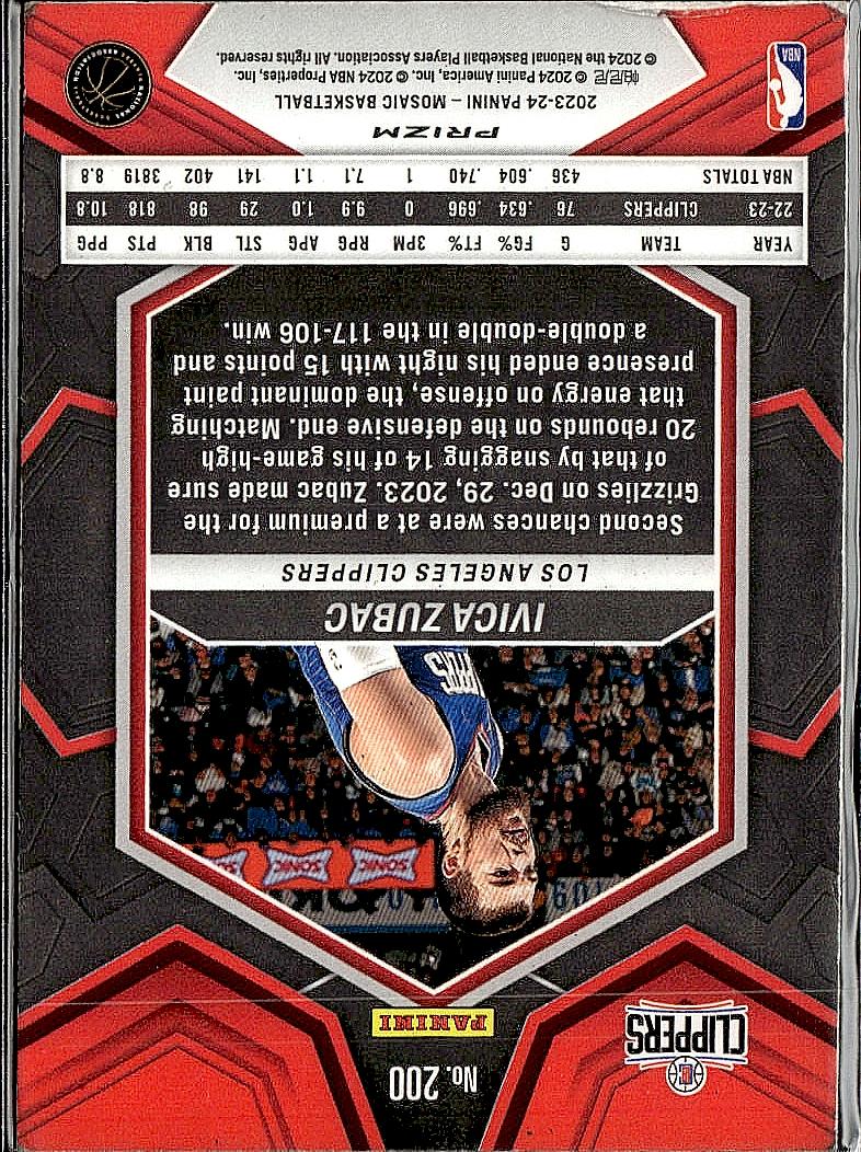 2023-24 Panini Mosaic #200 Ivica Zubac Mosaic