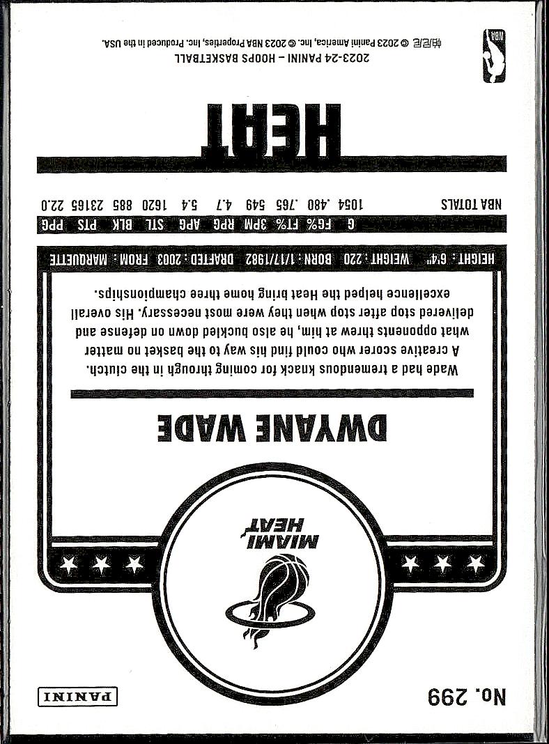 2023-24 Hoops Winter #299 Dwyane Wade