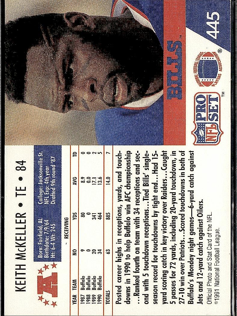 1991 Pro Set #445 Keith McKeller