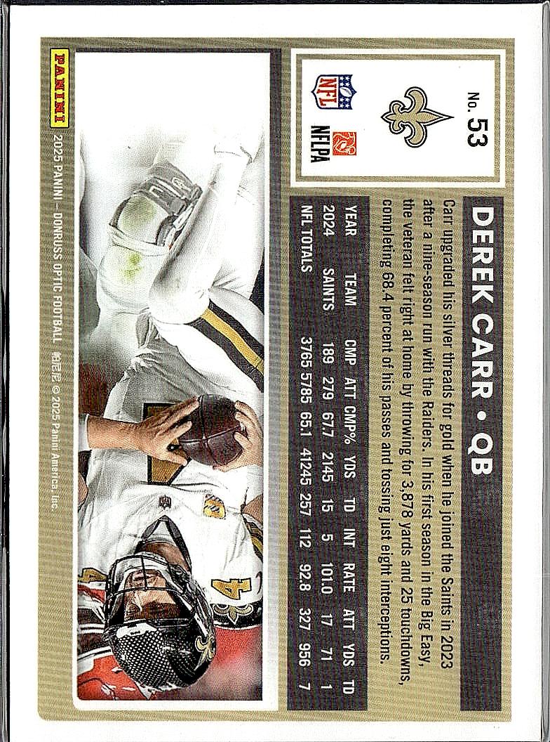 2025 Donruss Optic #53 Derek Carr