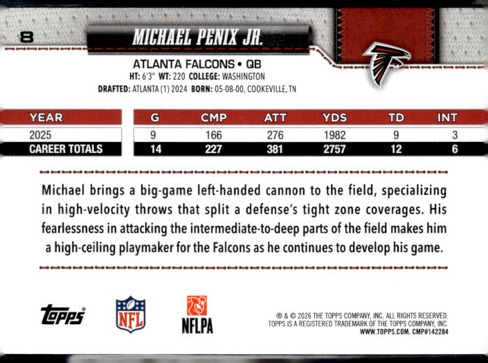 2026 Topps Flagship #8 Michael Penix Jr.