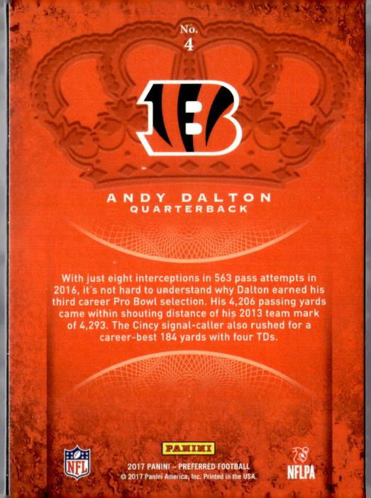 2017 Panini Crown Royale #4 Andy Dalton