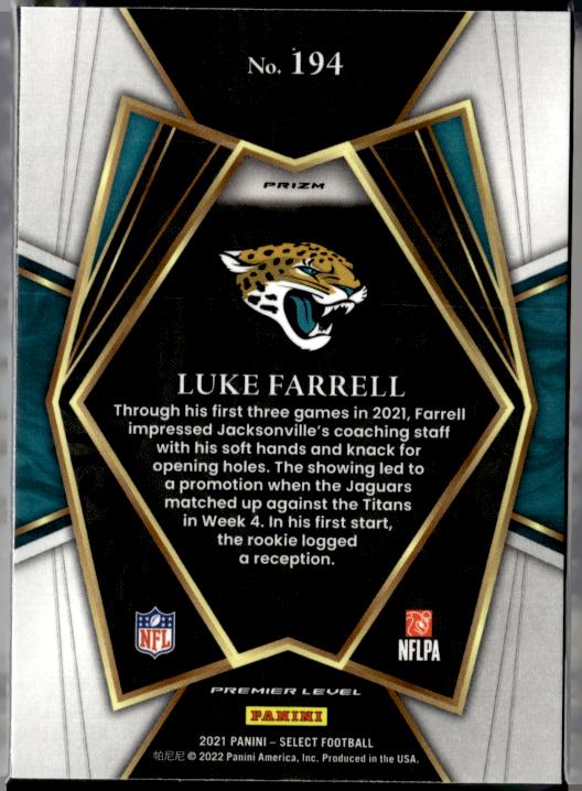 2021 Panini Select #194 Luke Farrell Silver Prizm