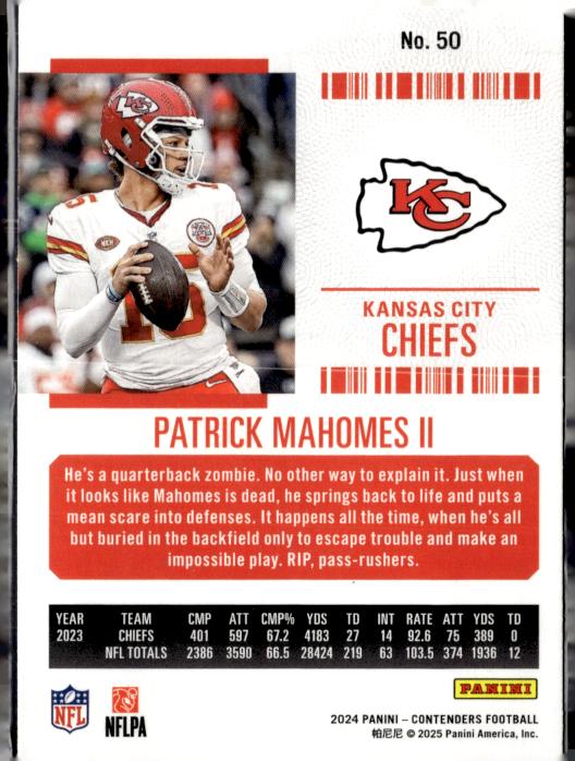 2024 Panini Contenders #50 Patrick Mahomes II Retail