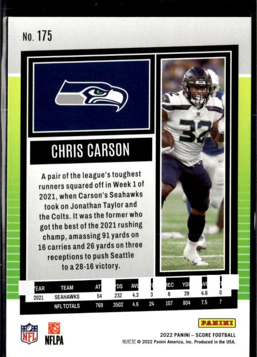 2022 Score #175 Chris Carson