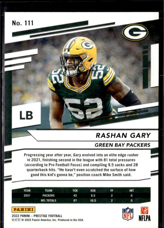 2022 Panini Prestige #111 Rashan Gary