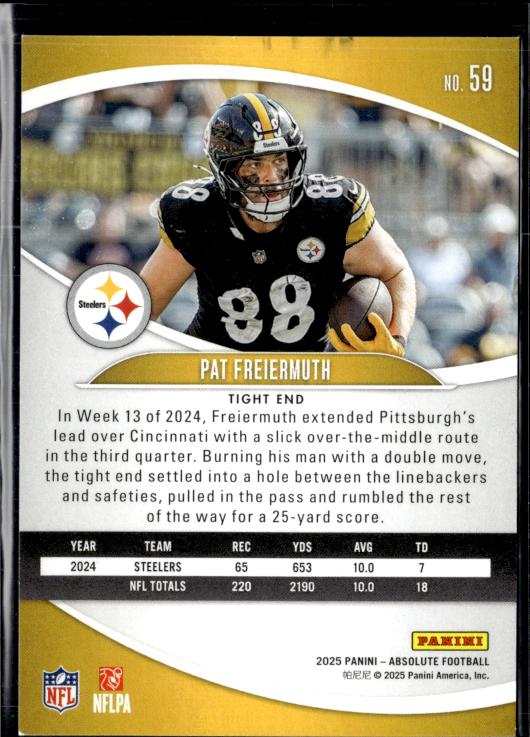 2025 Panini Absolute #59 Pat Freiermuth Retail