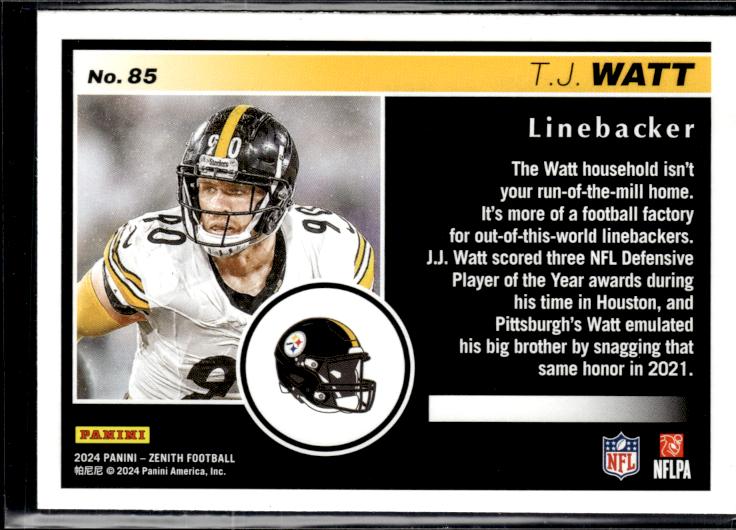 2024 Panini Zenith #85 T.J. Watt Retail
