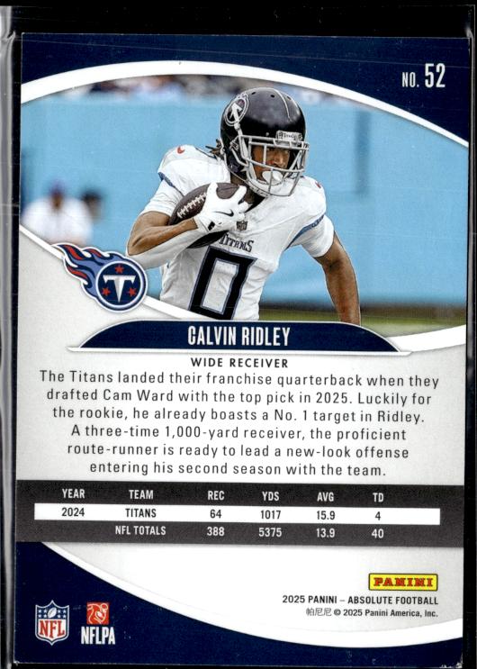 2025 Panini Absolute #52 Calvin Ridley Retail