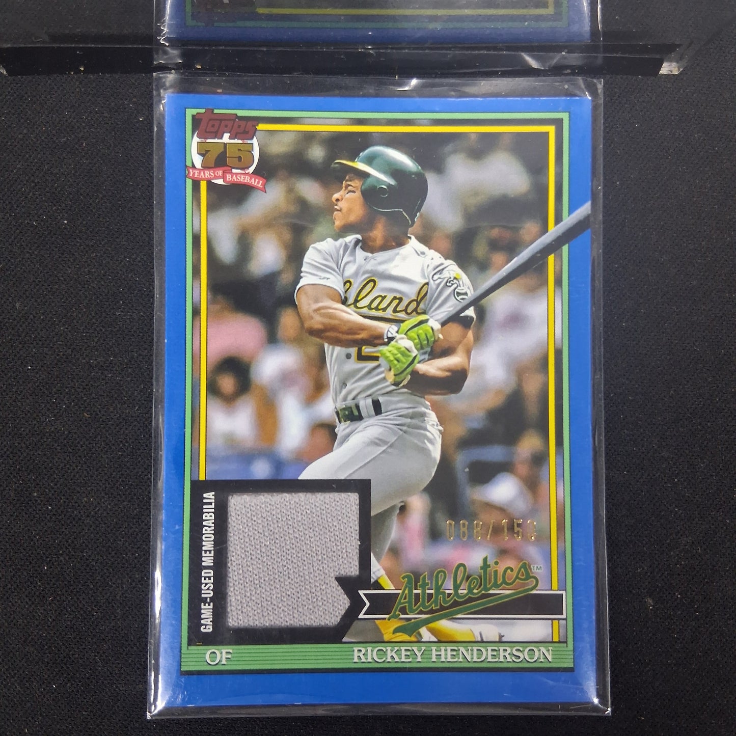 2026 Topps #91R-RH Rickey Henderson Topps Baseball 35th Anniversary Relics