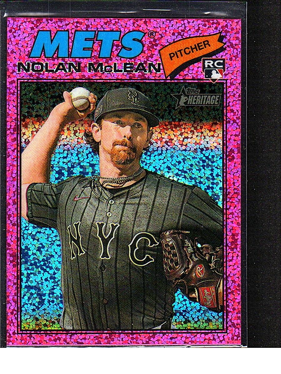 2026 Topps Heritage #150 Nolan McLean Chrome Pink Sparkle Refractors