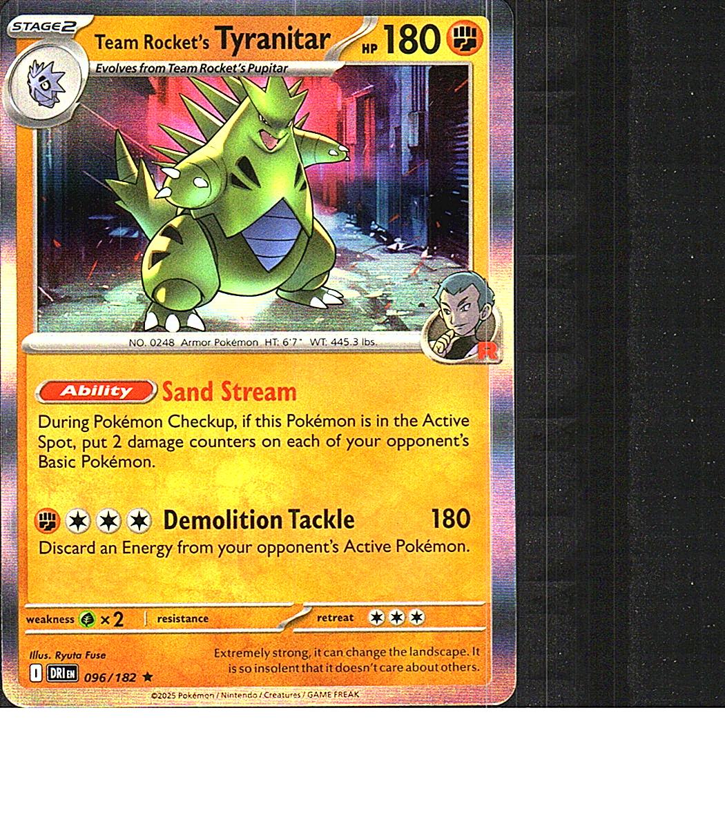 Miscellaneous Cards & Products #096/182 Team Rocket's Tyranitar (Prerelease)