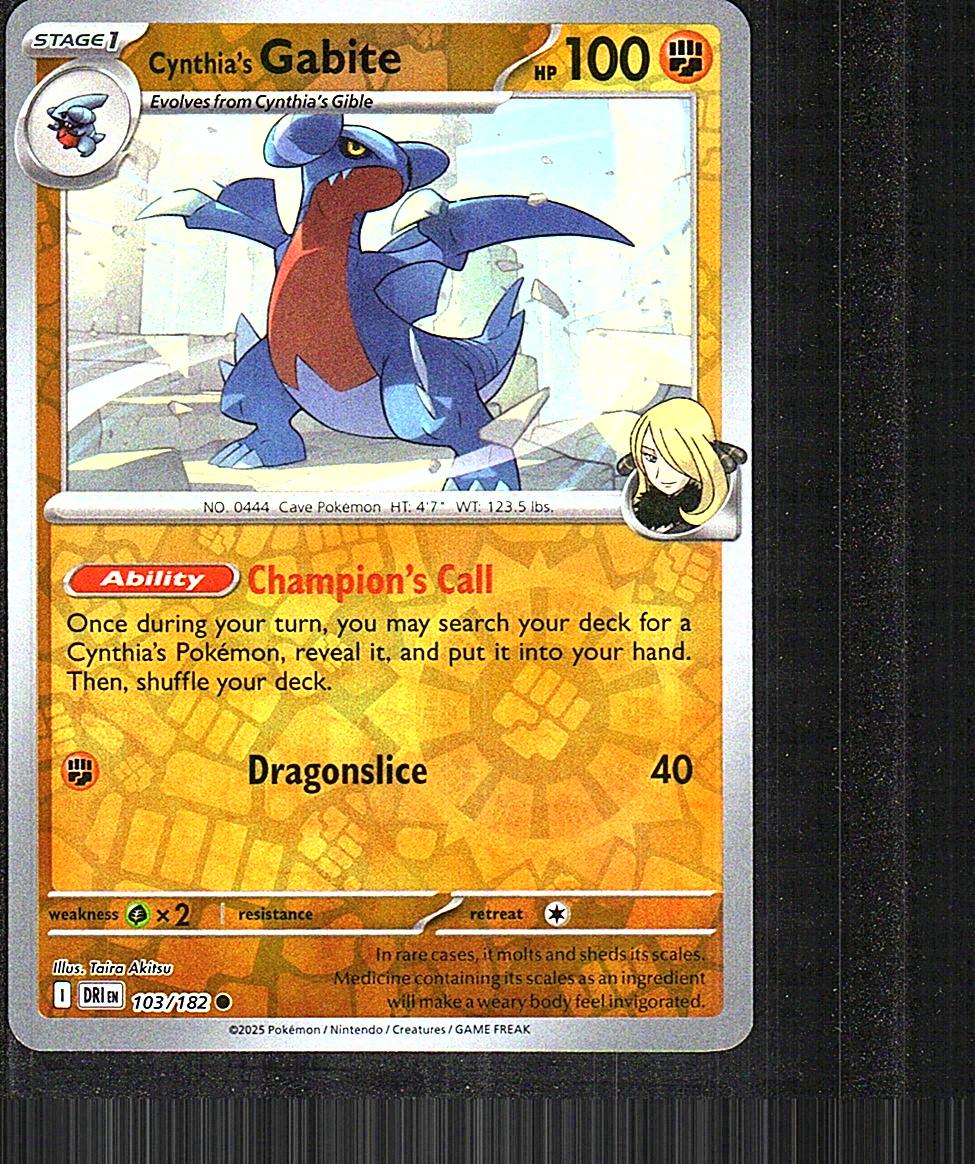 SV10: Destined Rivals #103/182 Cynthia's Gabite