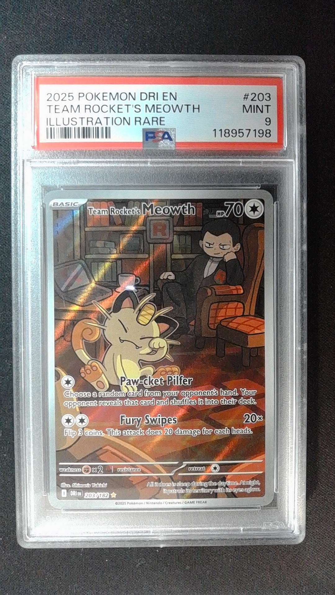 Team Rocket's Meowth #109/098 PSA 9