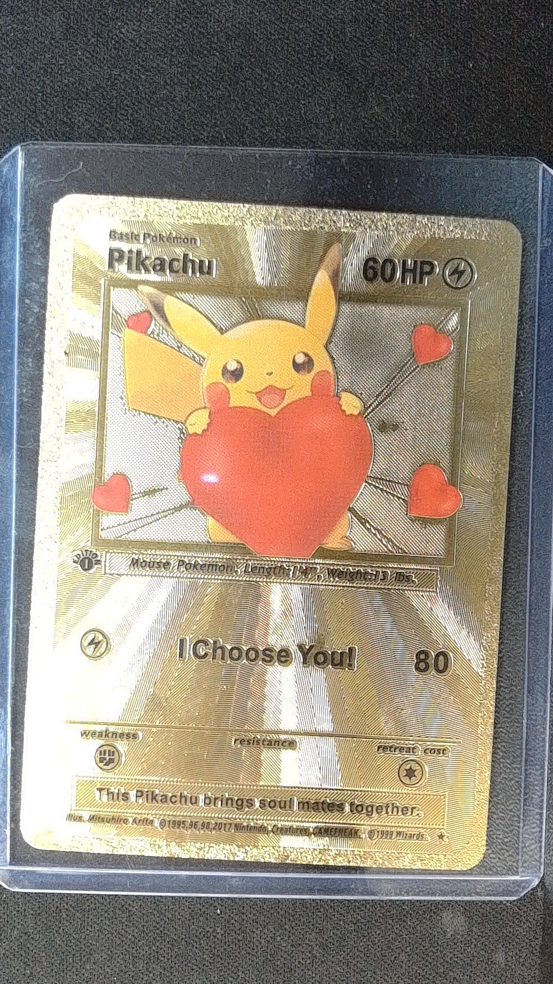 Pikachu Valetines gold promo