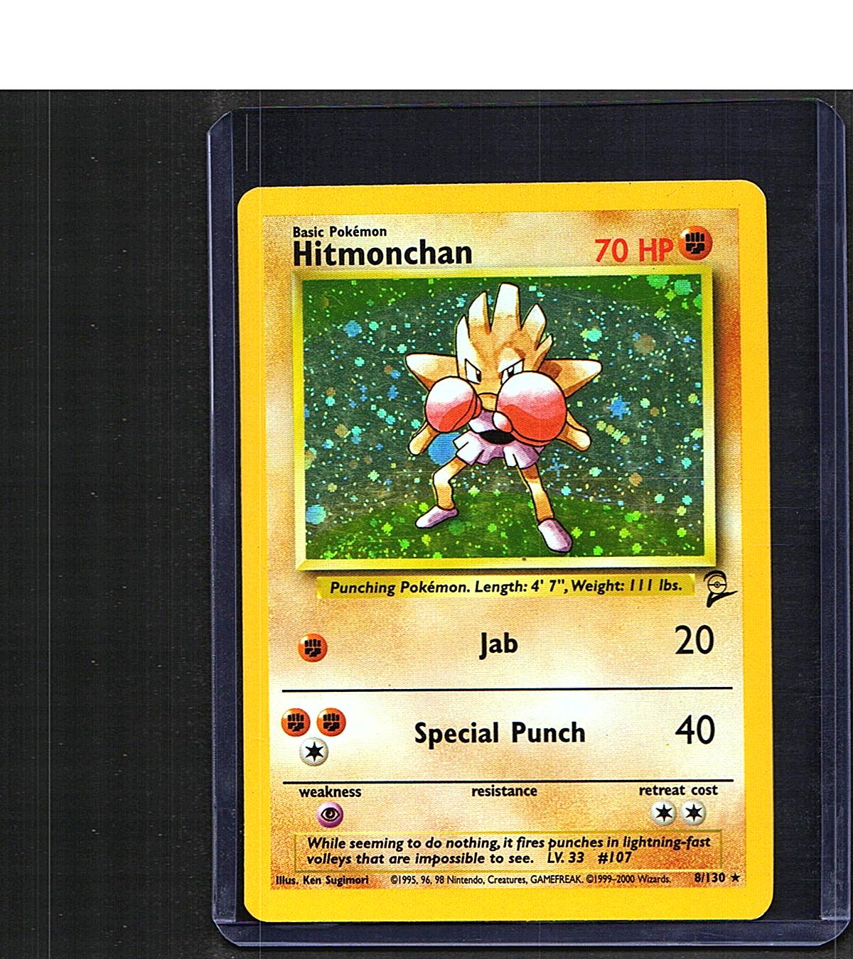 Hitmonchan #008/130 Base Set 2 Holo Rare, Holo