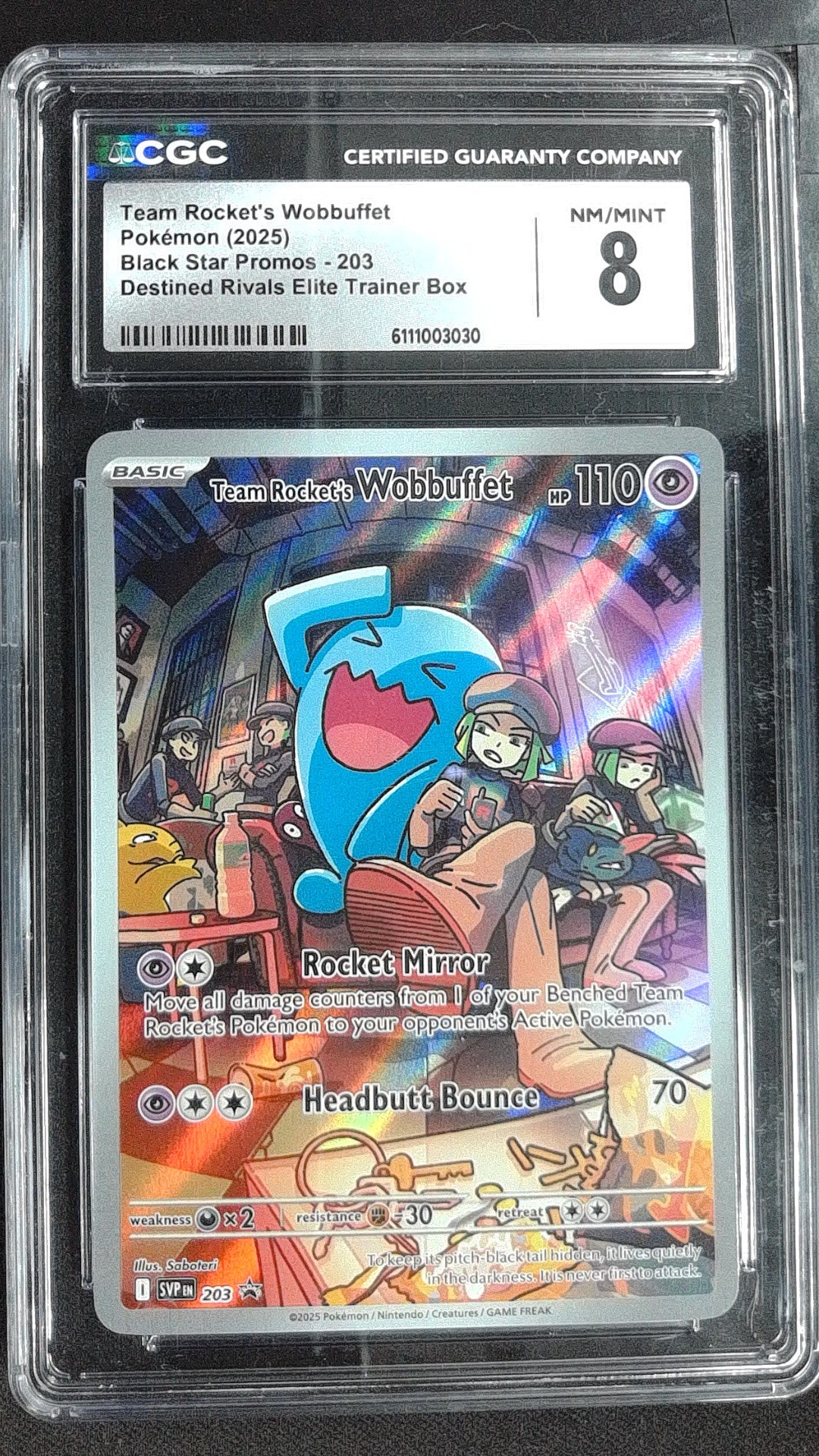 Team Rocket's Wobbuffet (Pokemon Center Exclusive) CGC 8 Promo, Holo