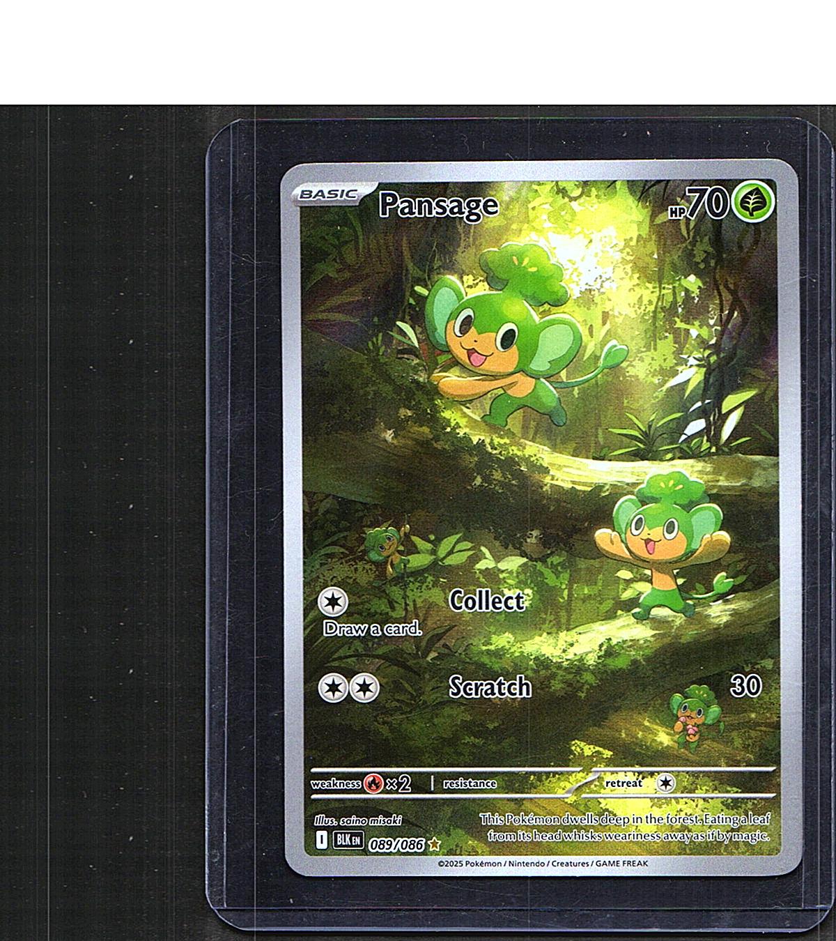 Pansage #089/086 SV: Black Bolt Holo