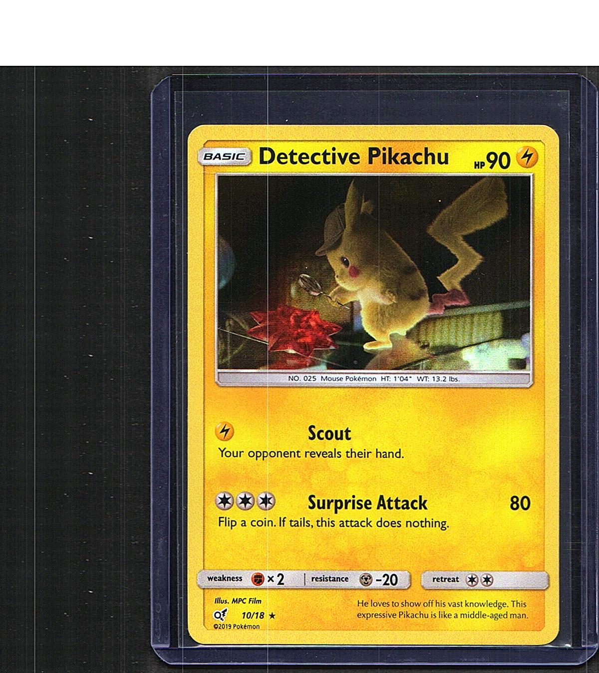 Detective Pikachu #10/18 Detective Pikachu Rare, Holo