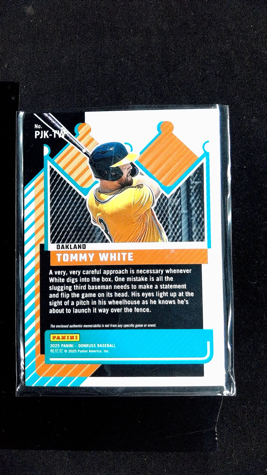 Tommy White #PJK-TW 2025 Donruss Memorabilia