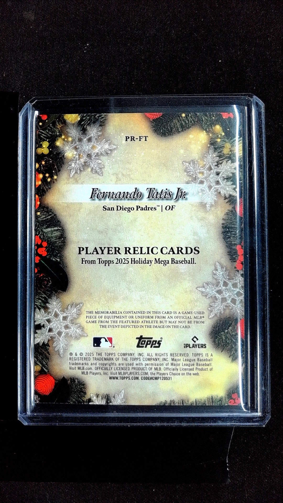 Fernando Tatis Jr. #PR-FT 2025 Topps Holiday Memorabilia