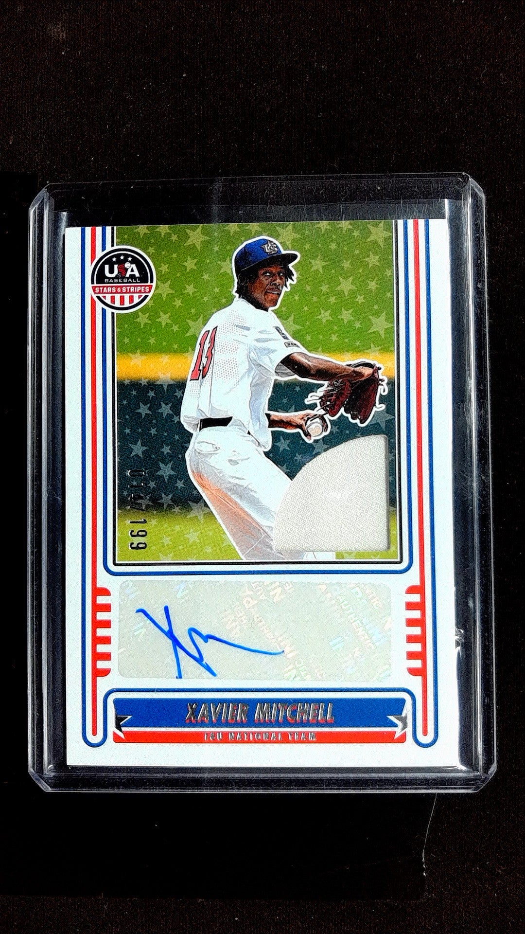 Xavier Mitchell #NTS-XM 2025 Panini Stars & Stripes USA Baseball Auto