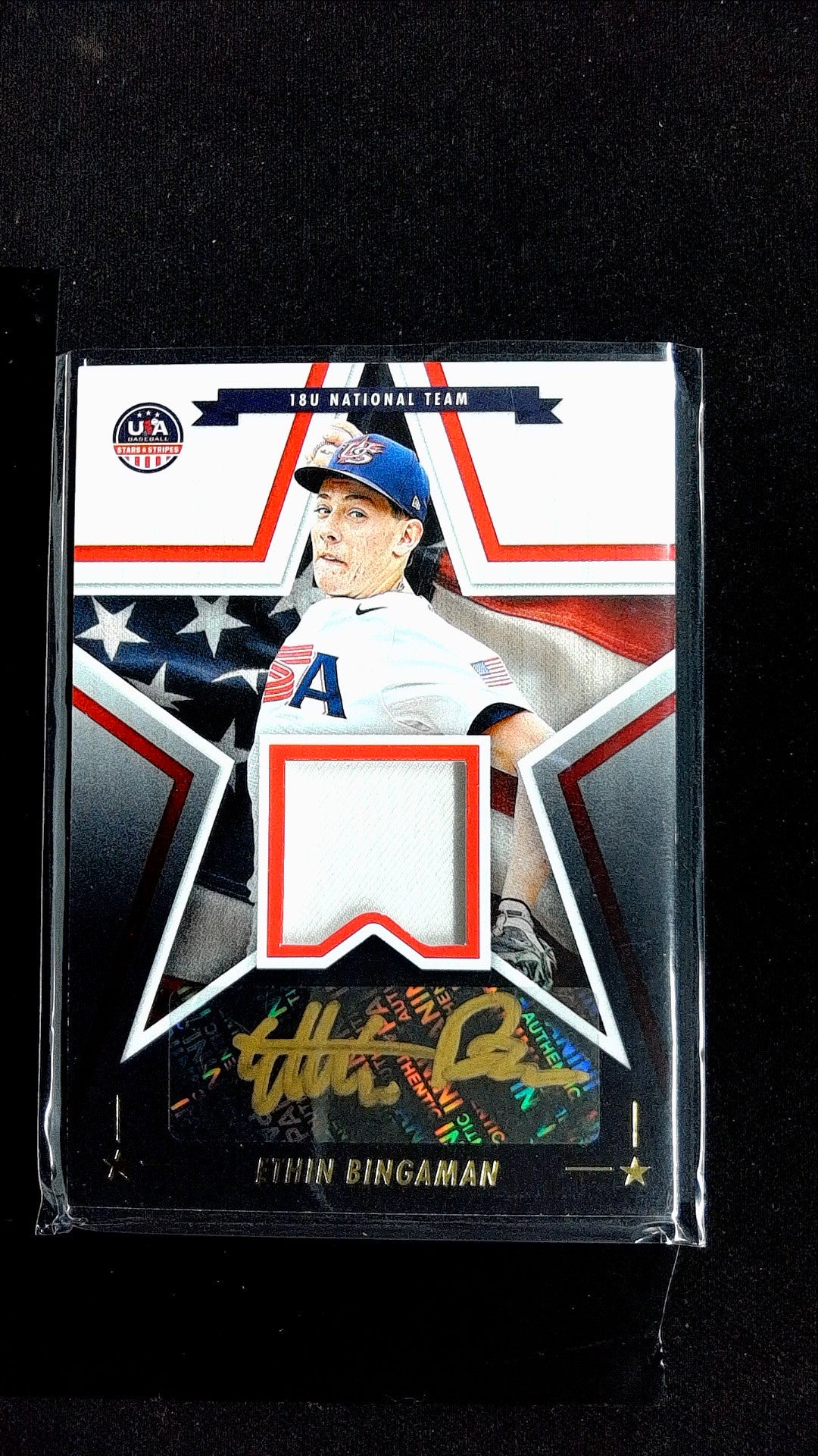 Ethin Bingaman #SSM-EB 2025 Panini Stars & Stripes USA Baseball Mem, Auto