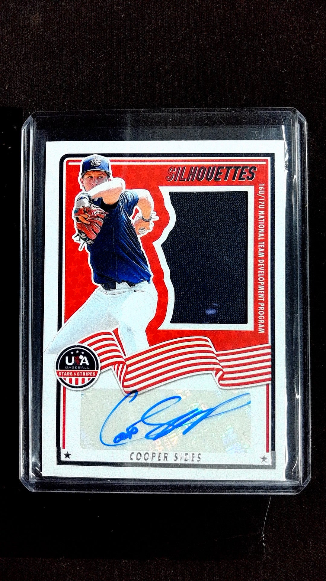 Cooper Sides #USA-CS 2025 Panini Stars & Stripes USA Baseball SN, Mem, Auto