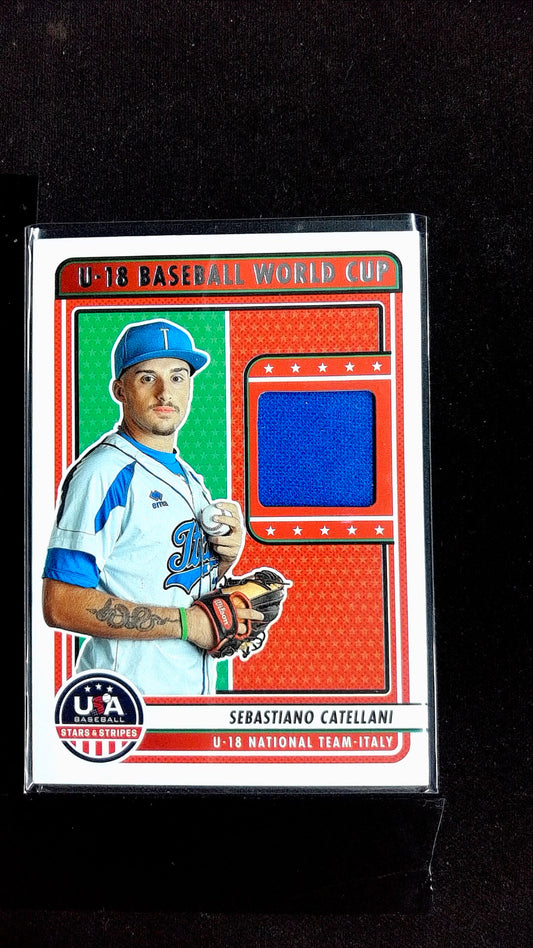 Sebastiano Catellani #U18-SC 2023 Panini Stars & Stripes USA Baseball Mem