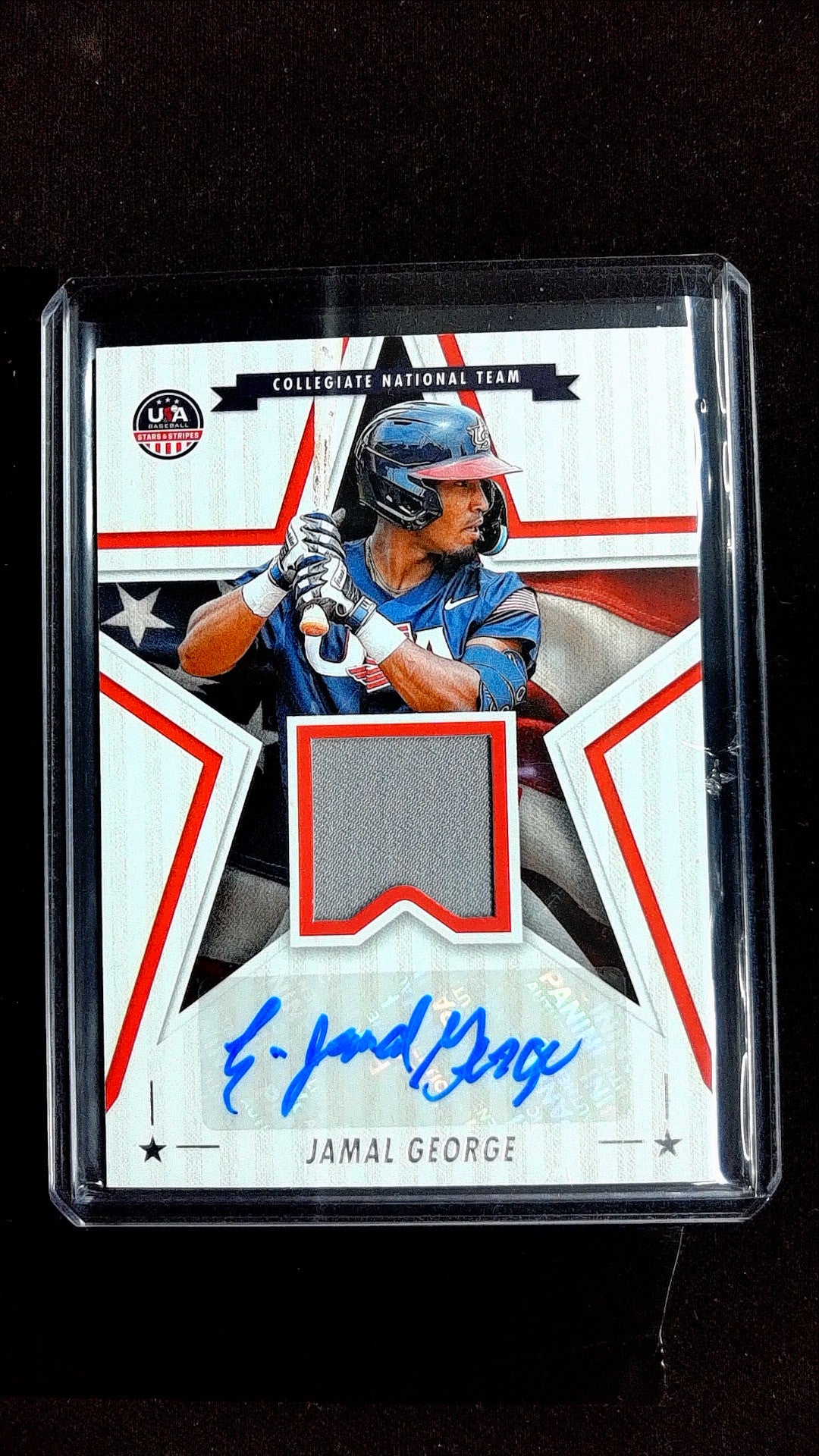 Jamal George #SSM-JG 2025 Panini Stars & Stripes USA Baseball Memorabilia, Auto