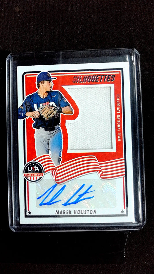 Marek Houston #USA-MH 2025 Panini Stars & Stripes USA Baseball SN, Mem, Auto