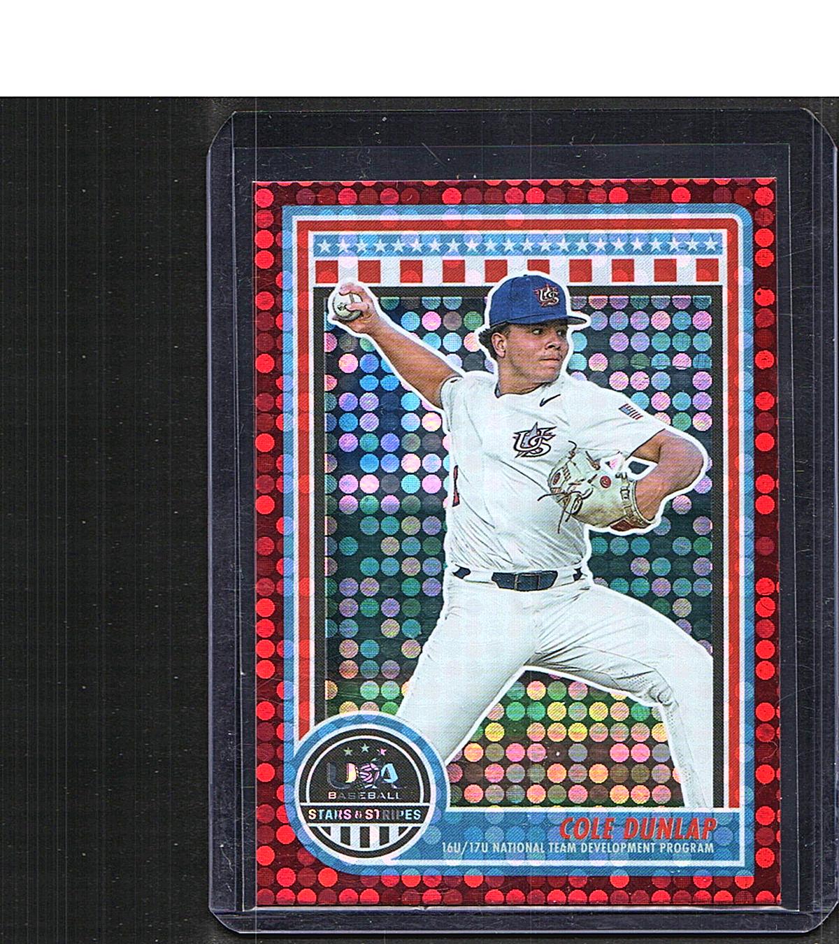 Cole Dunlap #195 2025 Panini Stars & Stripes USA Baseball SN