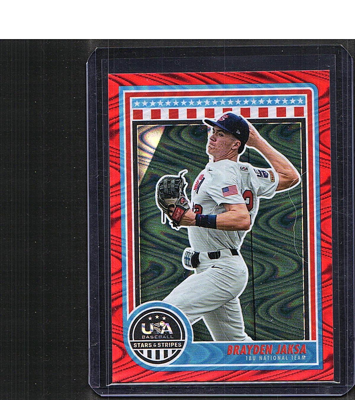 Brayden Jaksa #49 2025 Panini Stars & Stripes USA Baseball SN
