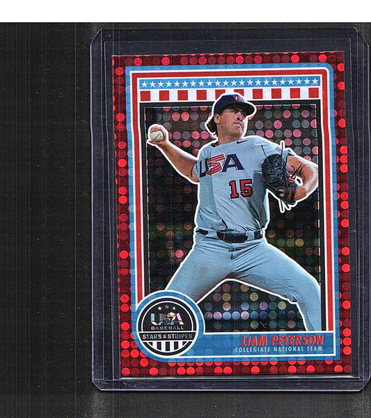 Liam Peterson #56 2025 Panini Stars & Stripes USA Baseball SN