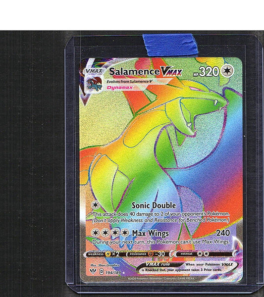 Salamence VMAX (Secret) #194/189 SWSH03: Darkness Ablaze Secret Rare, Holo