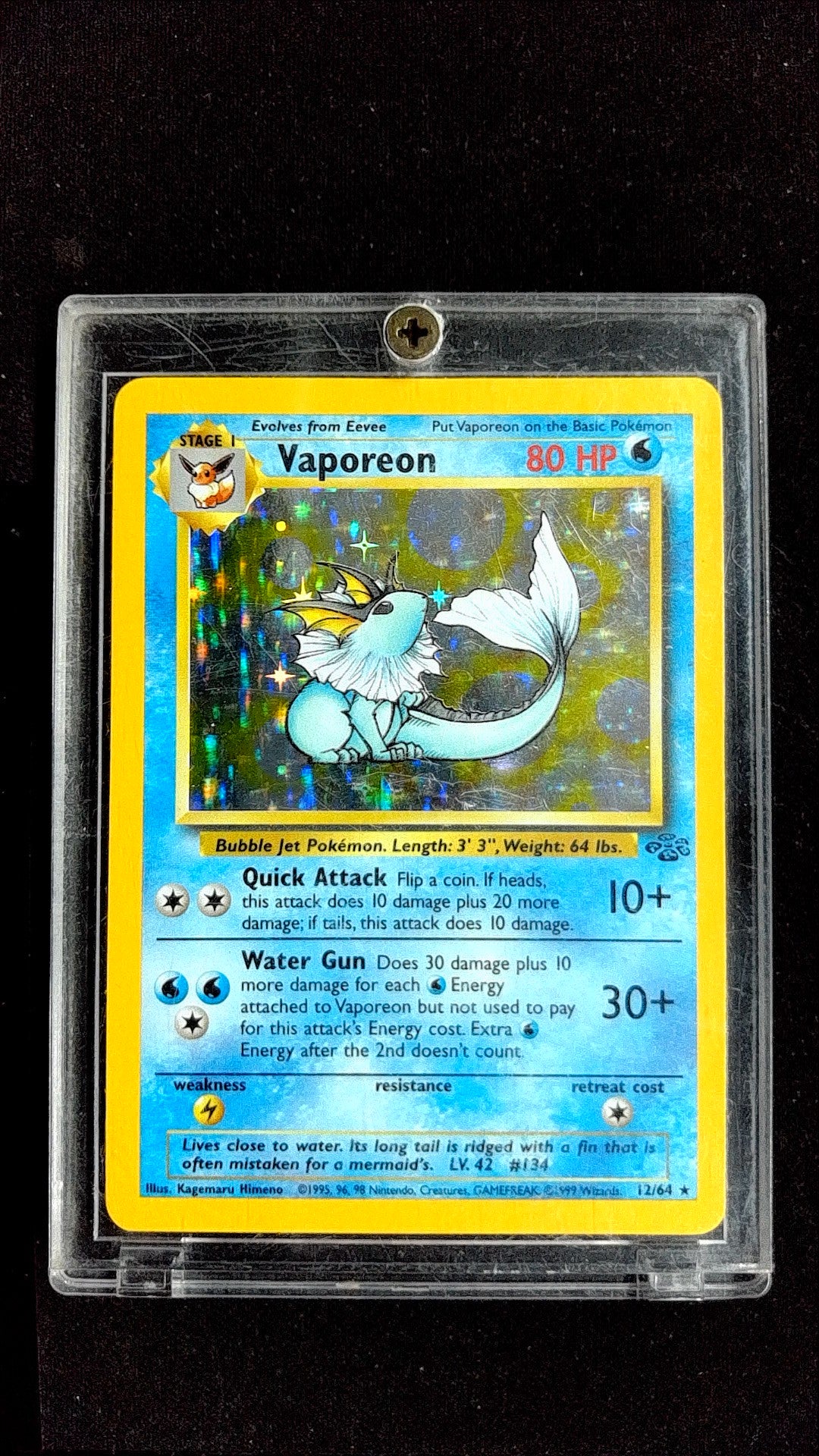 Vaporeon (12) #12/64 Jungle Holo Rare, Holo