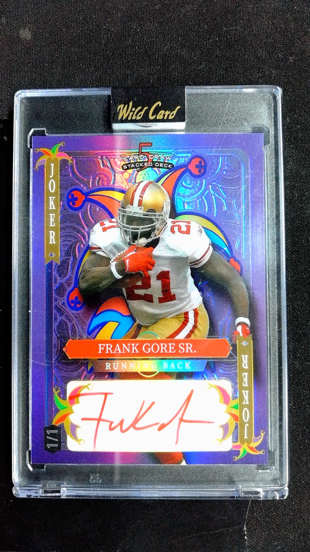 Frank Gore #SDHJ-FGA  SN 1/1, Auto