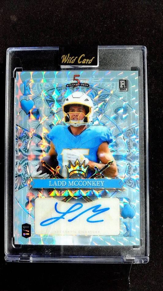 2024 Wild Card 5 Card Draw Stacked Deck Ladd McConkey #SDHH-LMA #/1 Auto