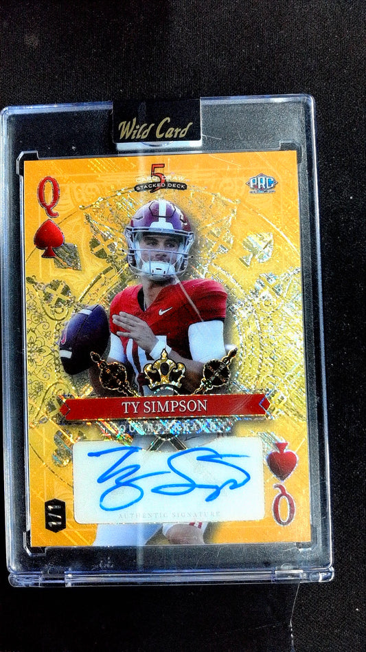 2024 Wild Card 5 Card Draw Stacked Deck Ty SImpson #SDHS-TSA #/1 Auto