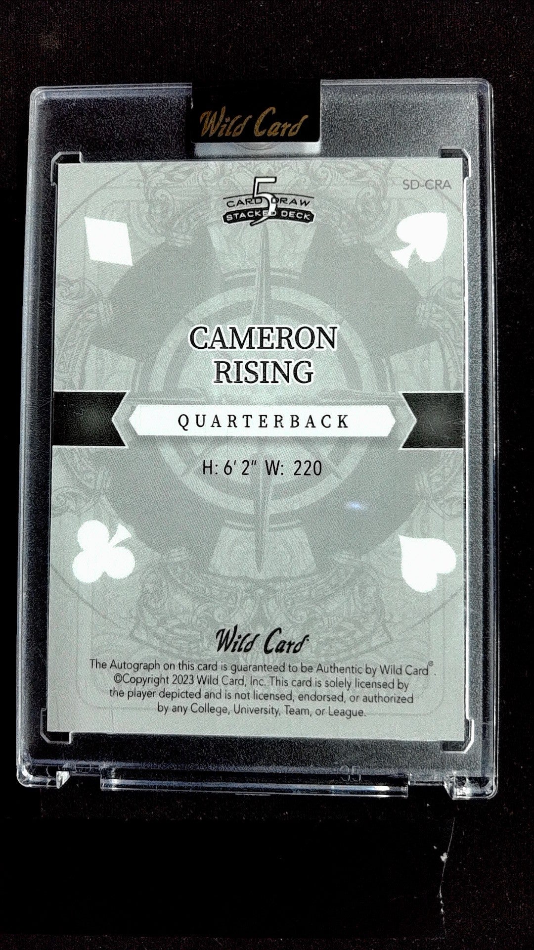 Ace of Spades Rainbow Blue Cameron Rising #SD-CRA #/2 Auto