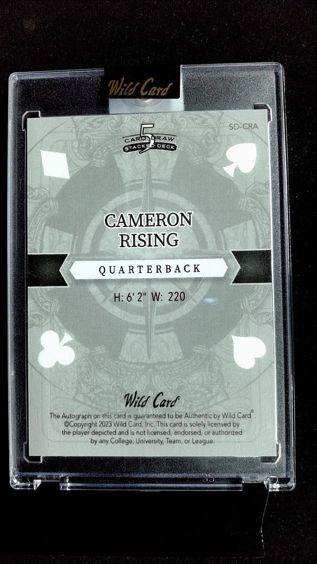 King of Spades Blue Cameron Rising #SD-CRA #/2 Auto